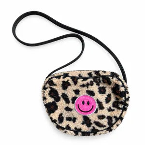 Tasje panterprint met roze smiley – Colori Ribelle