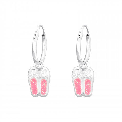 Oorringen met roze ballerina schoentjes