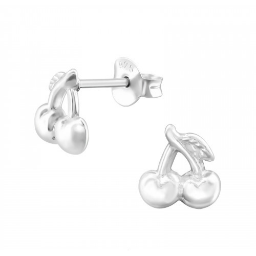 Oorknopjes zilveren kersen