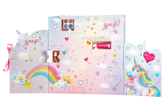 Souza! beauty adventskalender met unicorn en 24 verrassingen met make-up en haaraccessoires voor kinderen