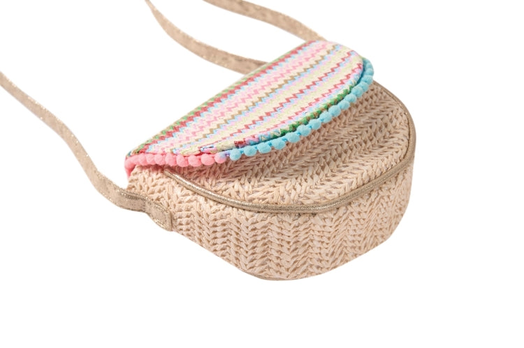 Goudkleurig kinderschoudertasje Some One met vrolijke kleurtjes op de klep, magneetsluiting en verstelbare schouderband