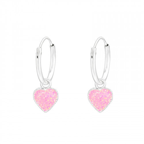 Oorringen met roze hartje