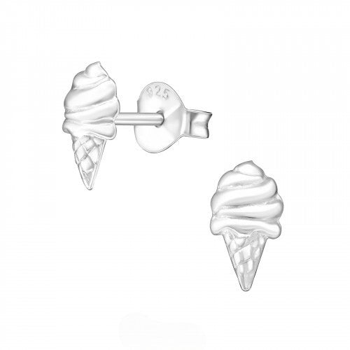Oorknopjes zilveren ijsje