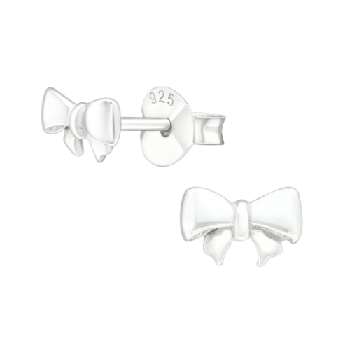 Oorknopjes met zilveren strikje