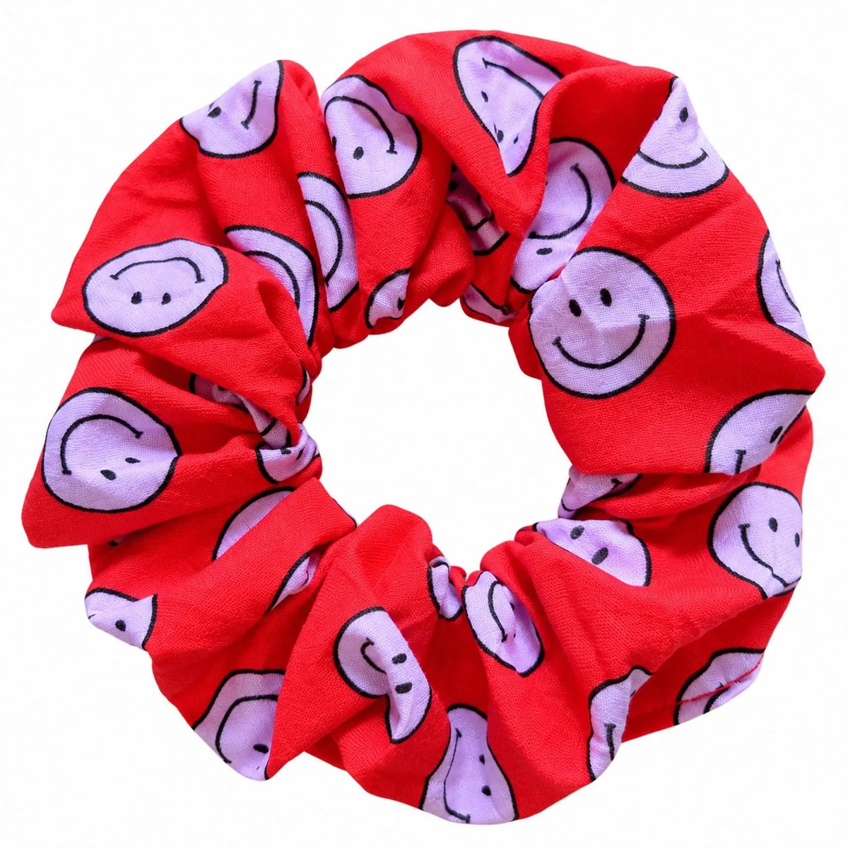 Rode scrunchie met smiley van Colori Ribelle