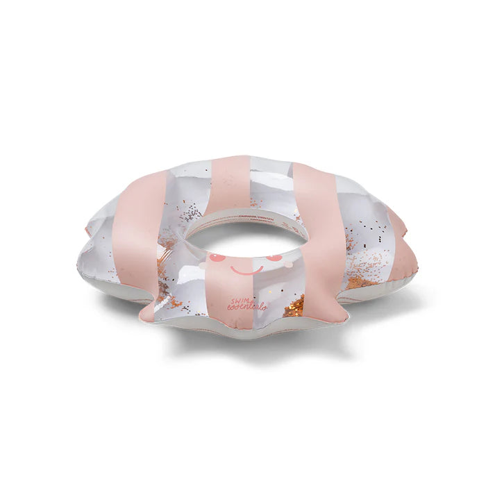 Roze Swim Essentials Sally Shell zwemband Ø 65 cm met gouden glitters en schelpontwerp