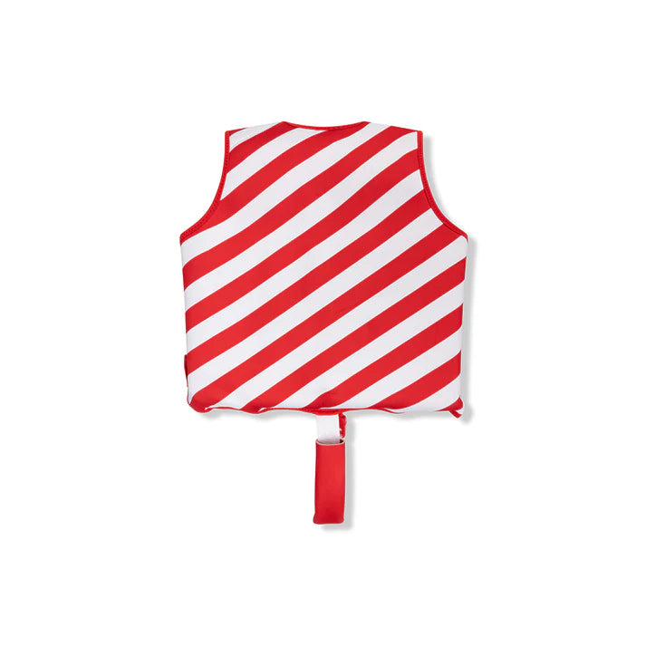 Swim Essentials Crabby rood-wit gestreept zwemvest voor kinderen van 3–6 jaar, verstelbare banden, zachte duurzame stof