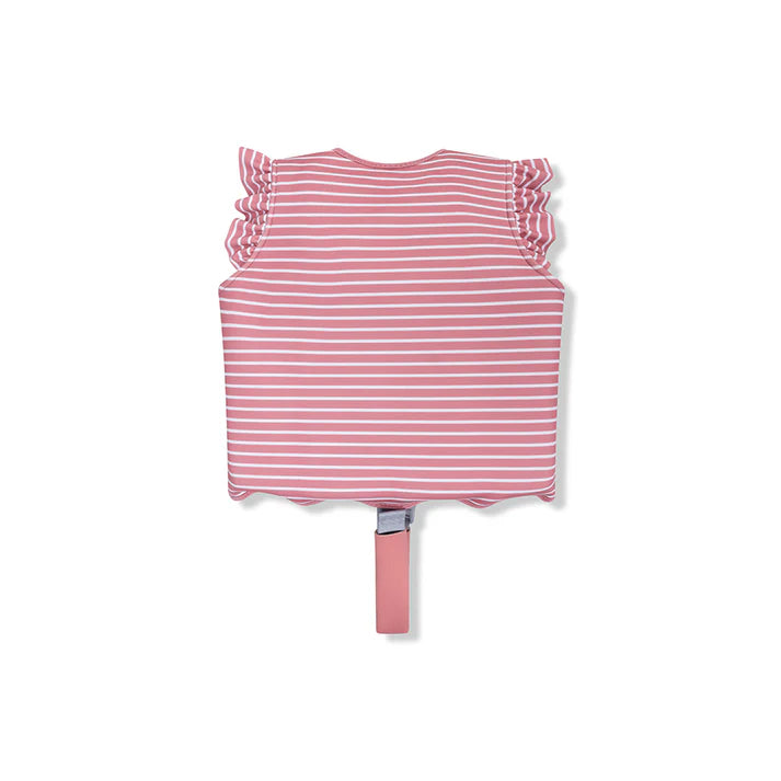 Swim Essentials Daisy Flower rood-wit gestreept zwemvest voor kinderen van 3–6 jaar, verstelbare banden, zachte duurzame stof